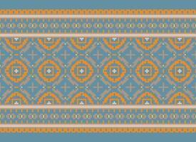 Geometric ethnic pattern. Pixel pattern. Design for clothing, fabric, background, wallpaper, wrapping, batik. Knitwear, Embroidery style. Aztec geometric art ornament print. Vector illustration.