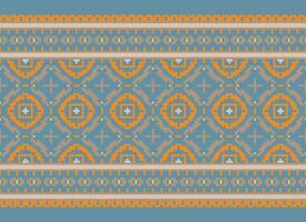 Geometric ethnic pattern. Pixel pattern. Design for clothing, fabric, background, wallpaper, wrapping, batik. Knitwear, Embroidery style. Aztec geometric art ornament print. Vector illustration.