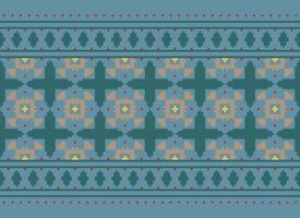 Geometric ethnic pattern. Pixel pattern. Design for clothing, fabric, background, wallpaper, wrapping, batik. Knitwear, Embroidery style. Aztec geometric art ornament print. Vector illustration.