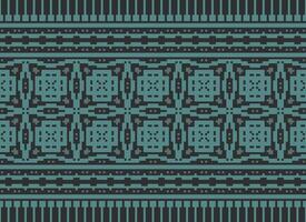 Geometric ethnic pattern. Pixel pattern. Design for clothing, fabric, background, wallpaper, wrapping, batik. Knitwear, Embroidery style. Aztec geometric art ornament print. Vector illustration.