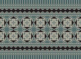 Geometric ethnic pattern. Pixel pattern. Design for clothing, fabric, background, wallpaper, wrapping, batik. Knitwear, Embroidery style. Aztec geometric art ornament print. Vector illustration.