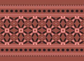 Geometric ethnic pattern. Pixel pattern. Design for clothing, fabric, background, wallpaper, wrapping, batik. Knitwear, Embroidery style. Aztec geometric art ornament print. Vector illustration.