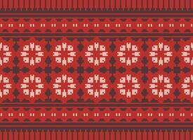 Geometric ethnic pattern. Pixel pattern. Design for clothing, fabric, background, wallpaper, wrapping, batik. Knitwear, Embroidery style. Aztec geometric art ornament print. Vector illustration.