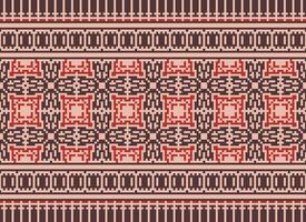 Geometric ethnic pattern. Pixel pattern. Design for clothing, fabric, background, wallpaper, wrapping, batik. Knitwear, Embroidery style. Aztec geometric art ornament print. Vector illustration.