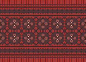 Geometric ethnic pattern. Pixel pattern. Design for clothing, fabric, background, wallpaper, wrapping, batik. Knitwear, Embroidery style. Aztec geometric art ornament print. Vector illustration.