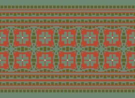 Geometric ethnic pattern. Pixel pattern. Design for clothing, fabric, background, wallpaper, wrapping, batik. Knitwear, Embroidery style. Aztec geometric art ornament print. Vector illustration.