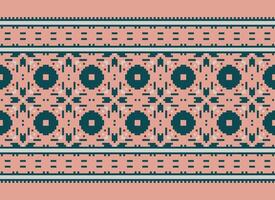 Geometric ethnic pattern. Pixel pattern. Design for clothing, fabric, background, wallpaper, wrapping, batik. Knitwear, Embroidery style. Aztec geometric art ornament print. Vector illustration.