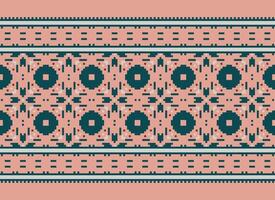 Geometric ethnic pattern. Pixel pattern. Design for clothing, fabric, background, wallpaper, wrapping, batik. Knitwear, Embroidery style. Aztec geometric art ornament print. Vector illustration.