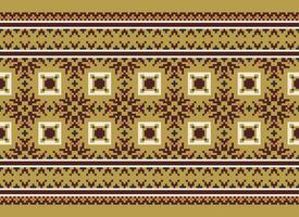 cross stitch traditional ethnic pattern paisley flower Ikat background abstract Aztec African Indonesian Indian seamless pattern for fabric print cloth dress carpet curtains and sarong vector