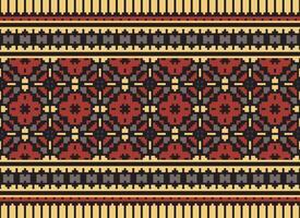 Beautiful floral cross stitch pattern.geometric ethnic oriental pattern traditional background.Aztec style abstract vector illustration.design for texture,fabric,clothing,wrapping,decoration,carpet.