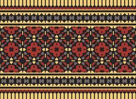 Beautiful floral cross stitch pattern.geometric ethnic oriental pattern traditional background.Aztec style abstract vector illustration.design for texture,fabric,clothing,wrapping,decoration,carpet.