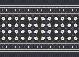 Beautiful floral cross stitch pattern.geometric ethnic oriental pattern traditional background.Aztec style abstract vector illustration.design for texture,fabric,clothing,wrapping,decoration,carpet.