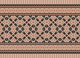 Beautiful floral cross stitch pattern.geometric ethnic oriental pattern traditional background.Aztec style abstract vector illustration.design for texture,fabric,clothing,wrapping,decoration,carpet.