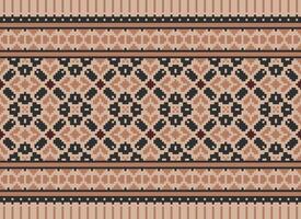 Beautiful floral cross stitch pattern.geometric ethnic oriental pattern traditional background.Aztec style abstract vector illustration.design for texture,fabric,clothing,wrapping,decoration,carpet.