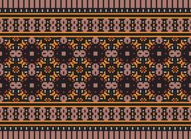 Beautiful floral cross stitch pattern.geometric ethnic oriental pattern traditional background.Aztec style abstract vector illustration.design for texture,fabric,clothing,wrapping,decoration,carpet.