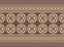 Beautiful floral cross stitch pattern.geometric ethnic oriental pattern traditional background.Aztec style abstract vector illustration.design for texture,fabric,clothing,wrapping,decoration,carpet.