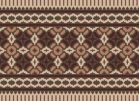 Beautiful floral cross stitch pattern.geometric ethnic oriental pattern traditional background.Aztec style abstract vector illustration.design for texture,fabric,clothing,wrapping,decoration,carpet.