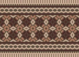 Beautiful floral cross stitch pattern.geometric ethnic oriental pattern traditional background.Aztec style abstract vector illustration.design for texture,fabric,clothing,wrapping,decoration,carpet.