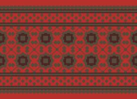 Beautiful floral cross stitch pattern.geometric ethnic oriental pattern traditional background.Aztec style abstract vector illustration.design for texture,fabric,clothing,wrapping,decoration,carpet.