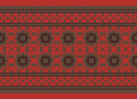 Beautiful floral cross stitch pattern.geometric ethnic oriental pattern traditional background.Aztec style abstract vector illustration.design for texture,fabric,clothing,wrapping,decoration,carpet.