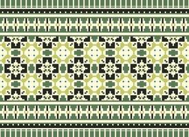 Beautiful floral cross stitch pattern.geometric ethnic oriental pattern traditional background.Aztec style abstract vector illustration.design for texture,fabric,clothing,wrapping,decoration,carpet.