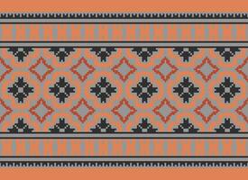 Beautiful floral cross stitch pattern.geometric ethnic oriental pattern traditional background.Aztec style abstract vector illustration.design for texture,fabric,clothing,wrapping,decoration,carpet.