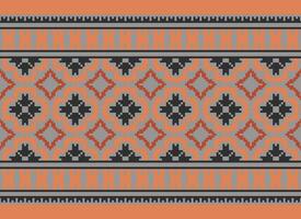 Beautiful floral cross stitch pattern.geometric ethnic oriental pattern traditional background.Aztec style abstract vector illustration.design for texture,fabric,clothing,wrapping,decoration,carpet.