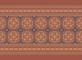 Beautiful floral cross stitch pattern.geometric ethnic oriental pattern traditional background.Aztec style abstract vector illustration.design for texture,fabric,clothing,wrapping,decoration,carpet.