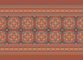 Beautiful floral cross stitch pattern.geometric ethnic oriental pattern traditional background.Aztec style abstract vector illustration.design for texture,fabric,clothing,wrapping,decoration,carpet.