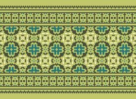 Beautiful floral cross stitch pattern.geometric ethnic oriental pattern traditional background.Aztec style abstract vector illustration.design for texture,fabric,clothing,wrapping,decoration,carpet.