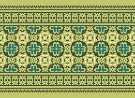 Beautiful floral cross stitch pattern.geometric ethnic oriental pattern traditional background.Aztec style abstract vector illustration.design for texture,fabric,clothing,wrapping,decoration,carpet.