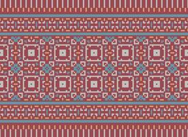 Beautiful floral cross stitch pattern.geometric ethnic oriental pattern traditional background.Aztec style abstract vector illustration.design for texture,fabric,clothing,wrapping,decoration,carpet.