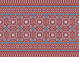 Beautiful floral cross stitch pattern.geometric ethnic oriental pattern traditional background.Aztec style abstract vector illustration.design for texture,fabric,clothing,wrapping,decoration,carpet.