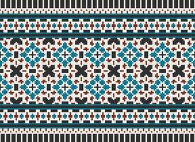 Beautiful floral cross stitch pattern.geometric ethnic oriental pattern traditional background.Aztec style abstract vector illustration.design for texture,fabric,clothing,wrapping,decoration,carpet.
