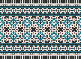 Beautiful floral cross stitch pattern.geometric ethnic oriental pattern traditional background.Aztec style abstract vector illustration.design for texture,fabric,clothing,wrapping,decoration,carpet.