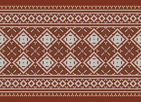 Beautiful floral cross stitch pattern.geometric ethnic oriental pattern traditional background.Aztec style abstract vector illustration.design for texture,fabric,clothing,wrapping,decoration,carpet.