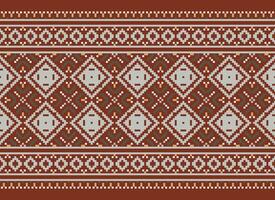 Beautiful floral cross stitch pattern.geometric ethnic oriental pattern traditional background.Aztec style abstract vector illustration.design for texture,fabric,clothing,wrapping,decoration,carpet.