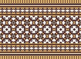 Beautiful floral cross stitch pattern.geometric ethnic oriental pattern traditional background.Aztec style abstract vector illustration.design for texture,fabric,clothing,wrapping,decoration,carpet.