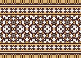 Beautiful floral cross stitch pattern.geometric ethnic oriental pattern traditional background.Aztec style abstract vector illustration.design for texture,fabric,clothing,wrapping,decoration,carpet.