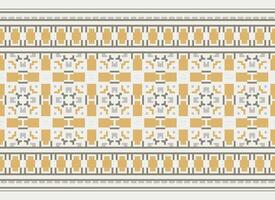Beautiful floral cross stitch pattern.geometric ethnic oriental pattern traditional background.Aztec style abstract vector illustration.design for texture,fabric,clothing,wrapping,decoration,carpet.
