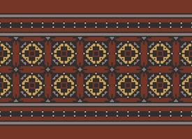 Beautiful floral cross stitch pattern.geometric ethnic oriental pattern traditional background.Aztec style abstract vector illustration.design for texture,fabric,clothing,wrapping,decoration,carpet.