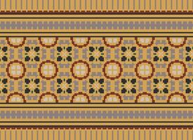 Beautiful floral cross stitch pattern.geometric ethnic oriental pattern traditional background.Aztec style abstract vector illustration.design for texture,fabric,clothing,wrapping,decoration,carpet.