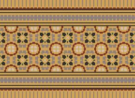 Beautiful floral cross stitch pattern.geometric ethnic oriental pattern traditional background.Aztec style abstract vector illustration.design for texture,fabric,clothing,wrapping,decoration,carpet.