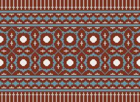 Beautiful floral cross stitch pattern.geometric ethnic oriental pattern traditional background.Aztec style abstract vector illustration.design for texture,fabric,clothing,wrapping,decoration,carpet.