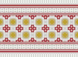 Beautiful floral cross stitch pattern.geometric ethnic oriental pattern traditional background.Aztec style abstract vector illustration.design for texture,fabric,clothing,wrapping,decoration,carpet.