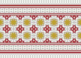 Beautiful floral cross stitch pattern.geometric ethnic oriental pattern traditional background.Aztec style abstract vector illustration.design for texture,fabric,clothing,wrapping,decoration,carpet.