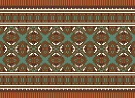 Beautiful floral cross stitch pattern.geometric ethnic oriental pattern traditional background.Aztec style abstract vector illustration.design for texture,fabric,clothing,wrapping,decoration,carpet.