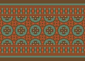 Beautiful floral cross stitch pattern.geometric ethnic oriental pattern traditional background.Aztec style abstract vector illustration.design for texture,fabric,clothing,wrapping,decoration,carpet.