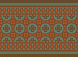 Beautiful floral cross stitch pattern.geometric ethnic oriental pattern traditional background.Aztec style abstract vector illustration.design for texture,fabric,clothing,wrapping,decoration,carpet.