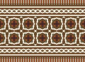 Beautiful floral cross stitch pattern.geometric ethnic oriental pattern traditional background.Aztec style abstract vector illustration.design for texture,fabric,clothing,wrapping,decoration,carpet.